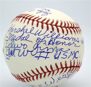 Medal of Honor Recipient Signed Baseball by Four Recipients (PSA/DNA)